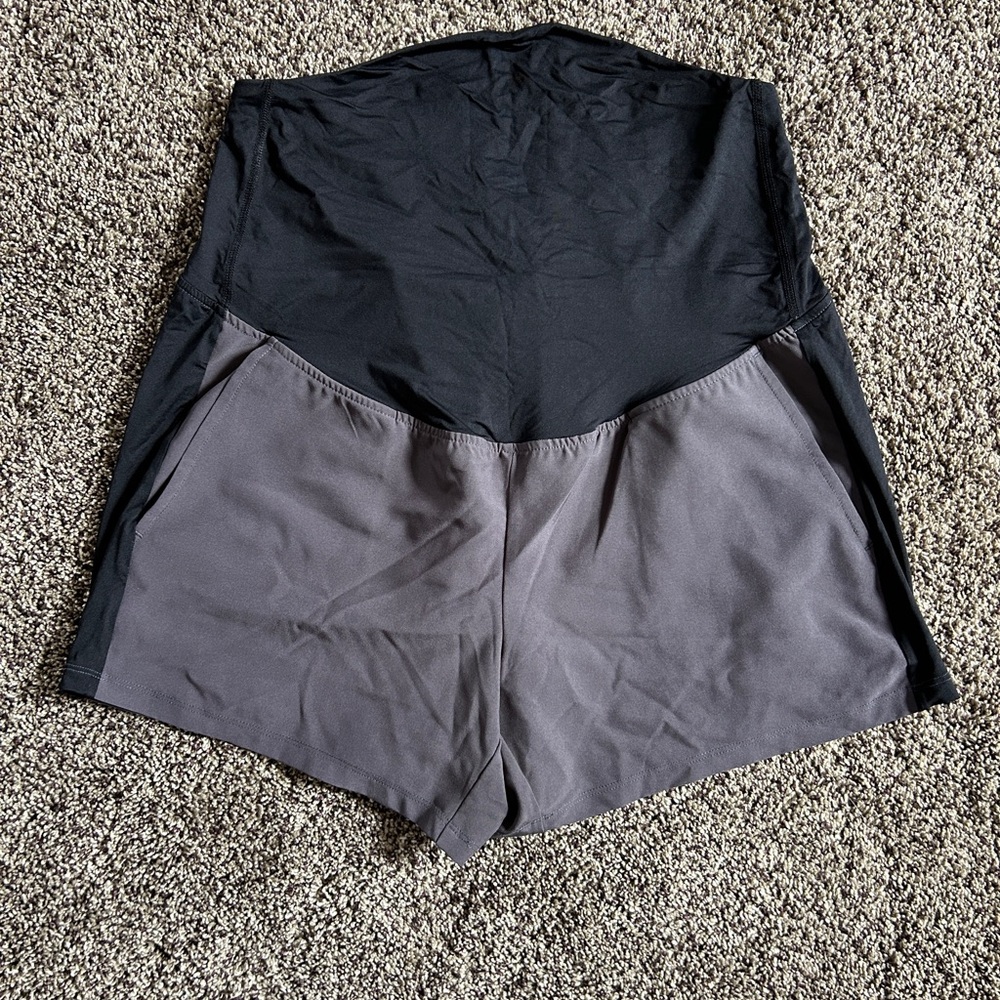 Isabel Maternity by Ingrid & Isabel Black and Gray Athletic Maternity Shorts